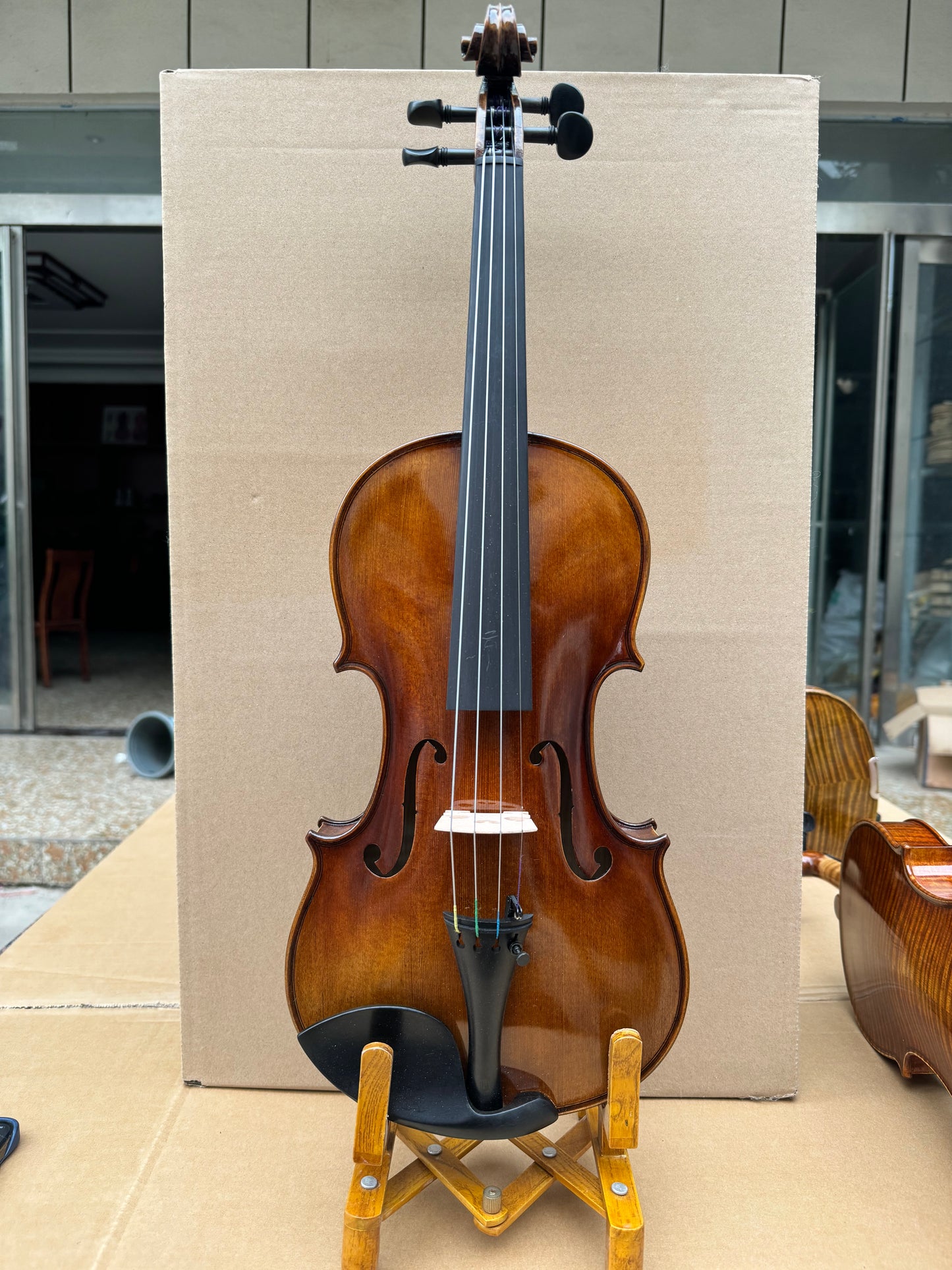 Surpass Musica 4/4 handmade violin solid spruce top maple back spirit varnish sweet sound master carved, ready to play