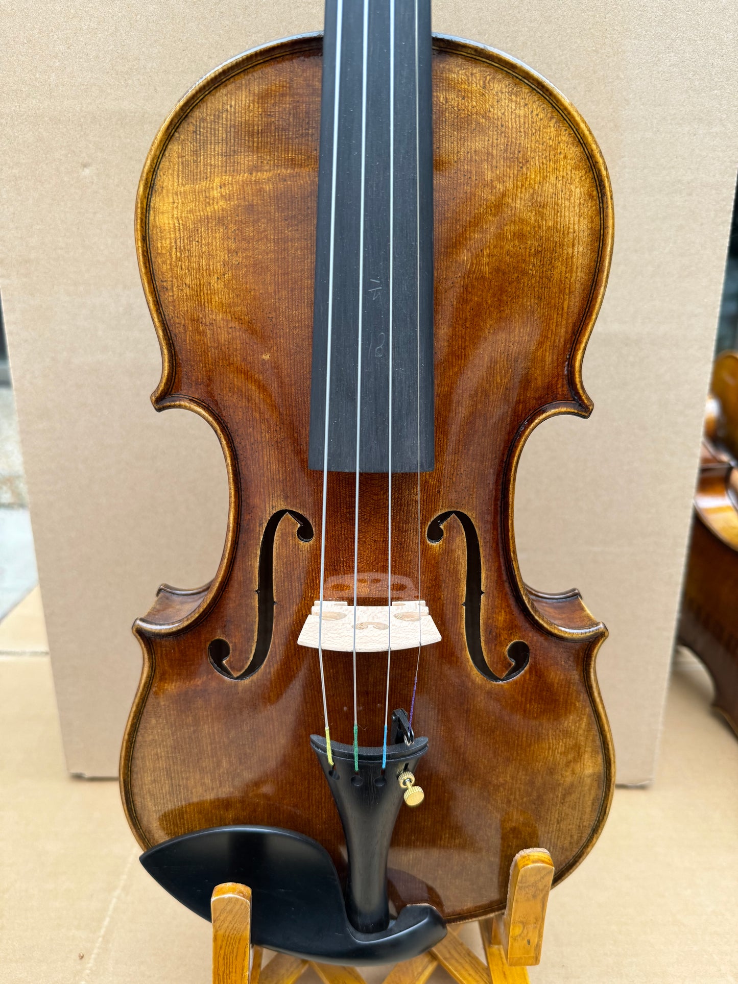 Surpass Muscia 4/4 handmade violin professional spruce top maple back spirit varnish great flamed grain