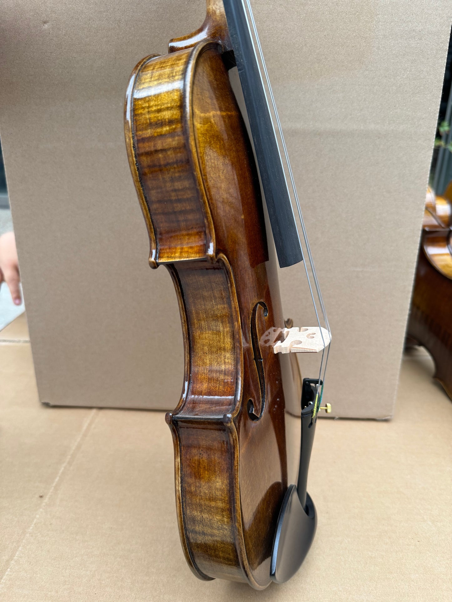 Surpass Muscia 4/4 handmade violin professional spruce top maple back spirit varnish great flamed grain