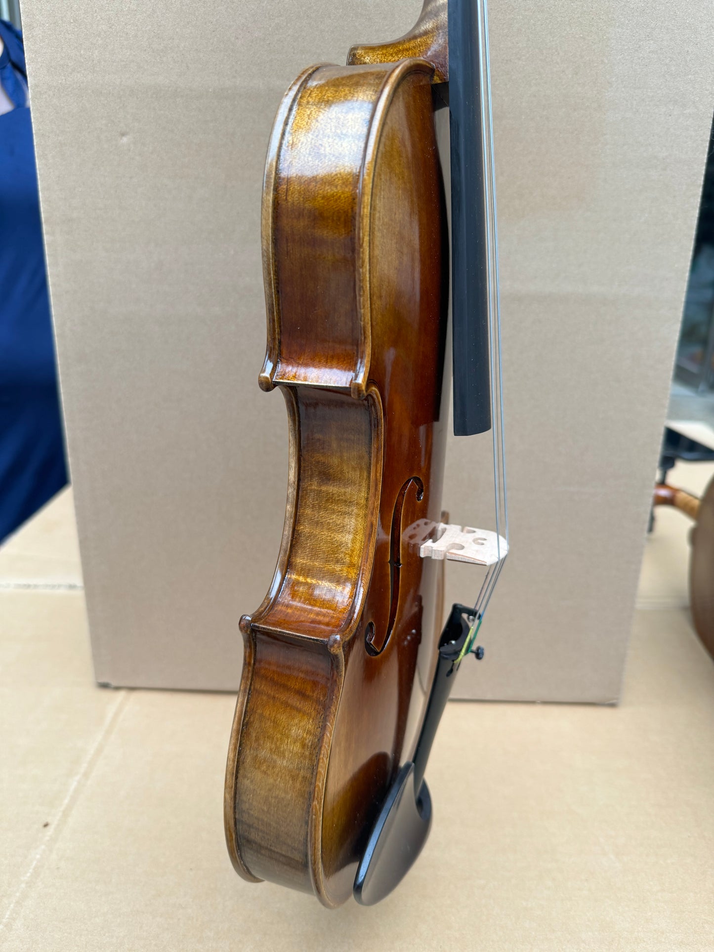 Surpass Musica professional 4/4 handmade violin solid spruce top maple back spirit varnish sweet sound, ready to play