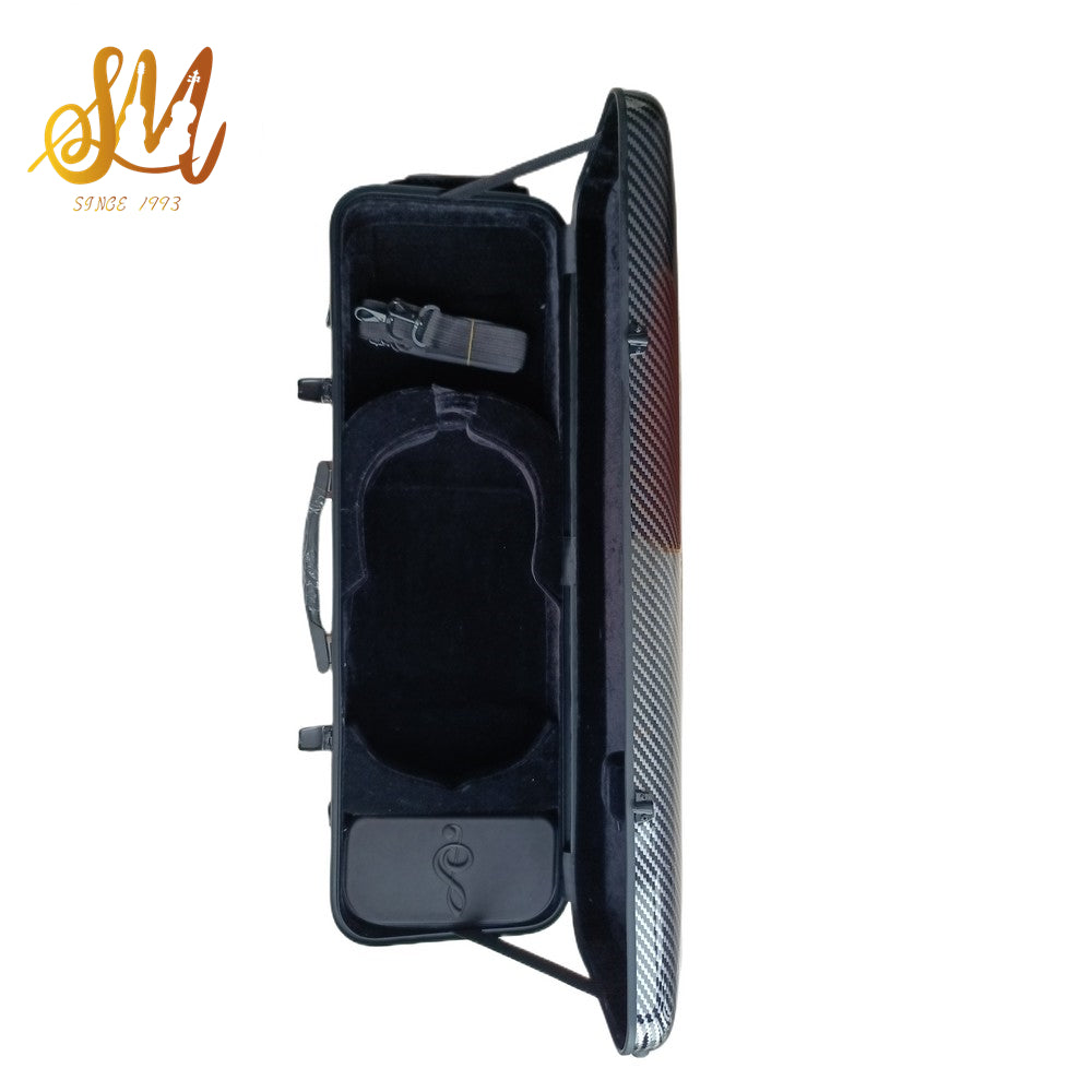 4/4 Violin Case Box Oblong Cases Carbon Fiber violin box strong with thermometer