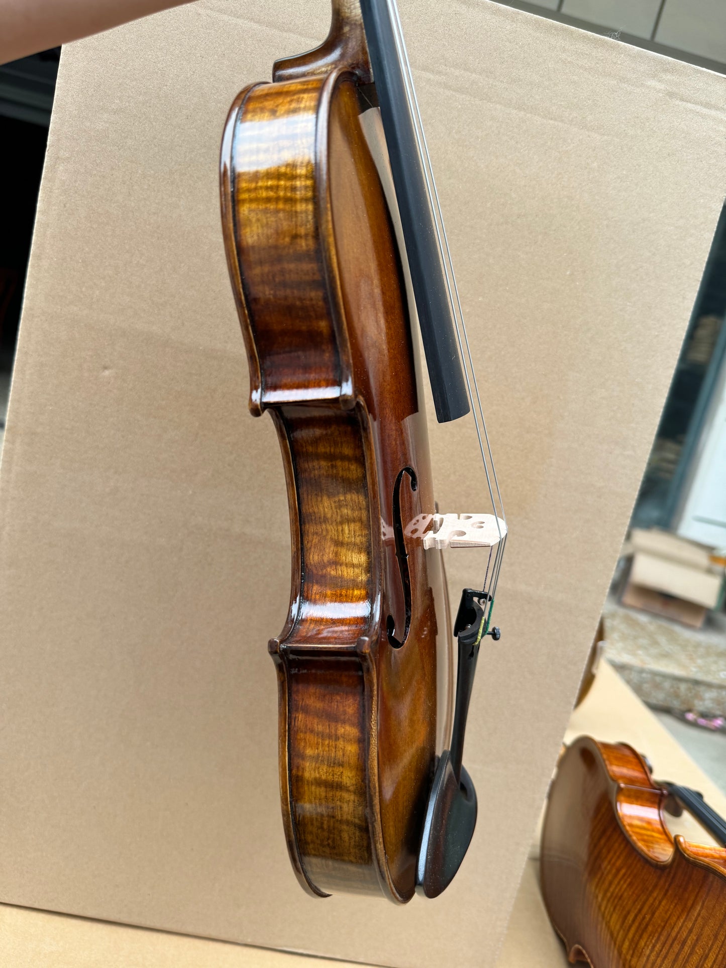 Surpass Musica 4/4 handmade violin solid spruce top maple back spirit varnish sweet sound master carved, ready to play