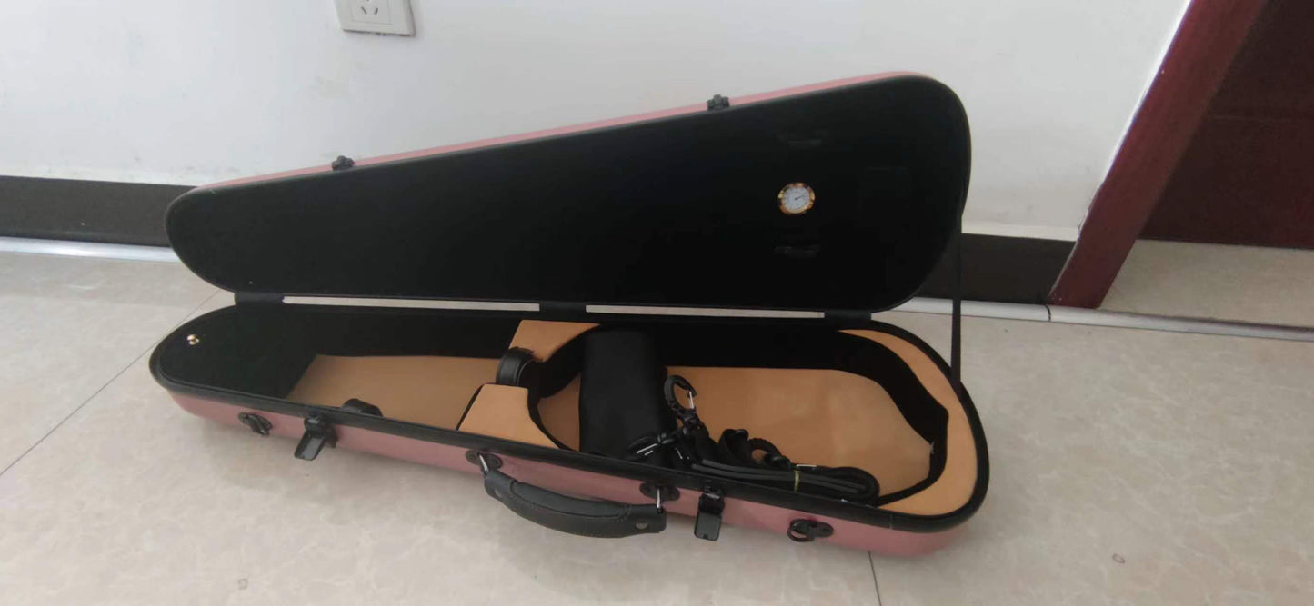 4/4 Violin Case Box triangle Carbon Fiber  strong with thermometer