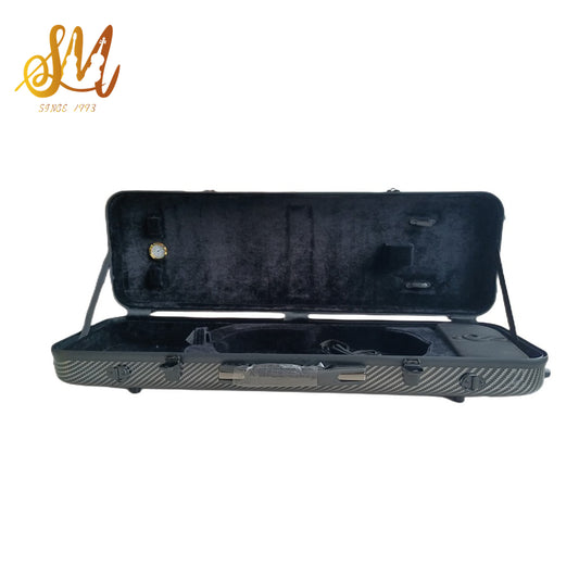 4/4 Violin Case Box Oblong Cases Carbon Fiber violin box strong with thermometer