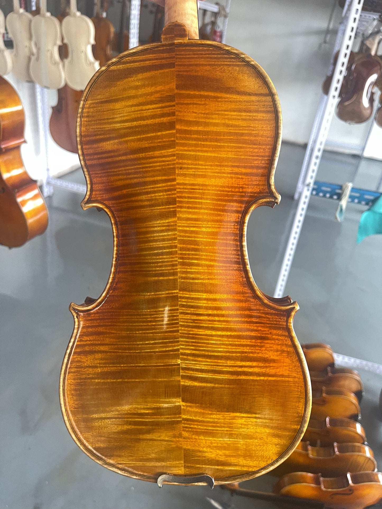 4/4 handmade violin aged European spruce flamed maple,sweet sound with case, strings,bridge, ready to play（复制）