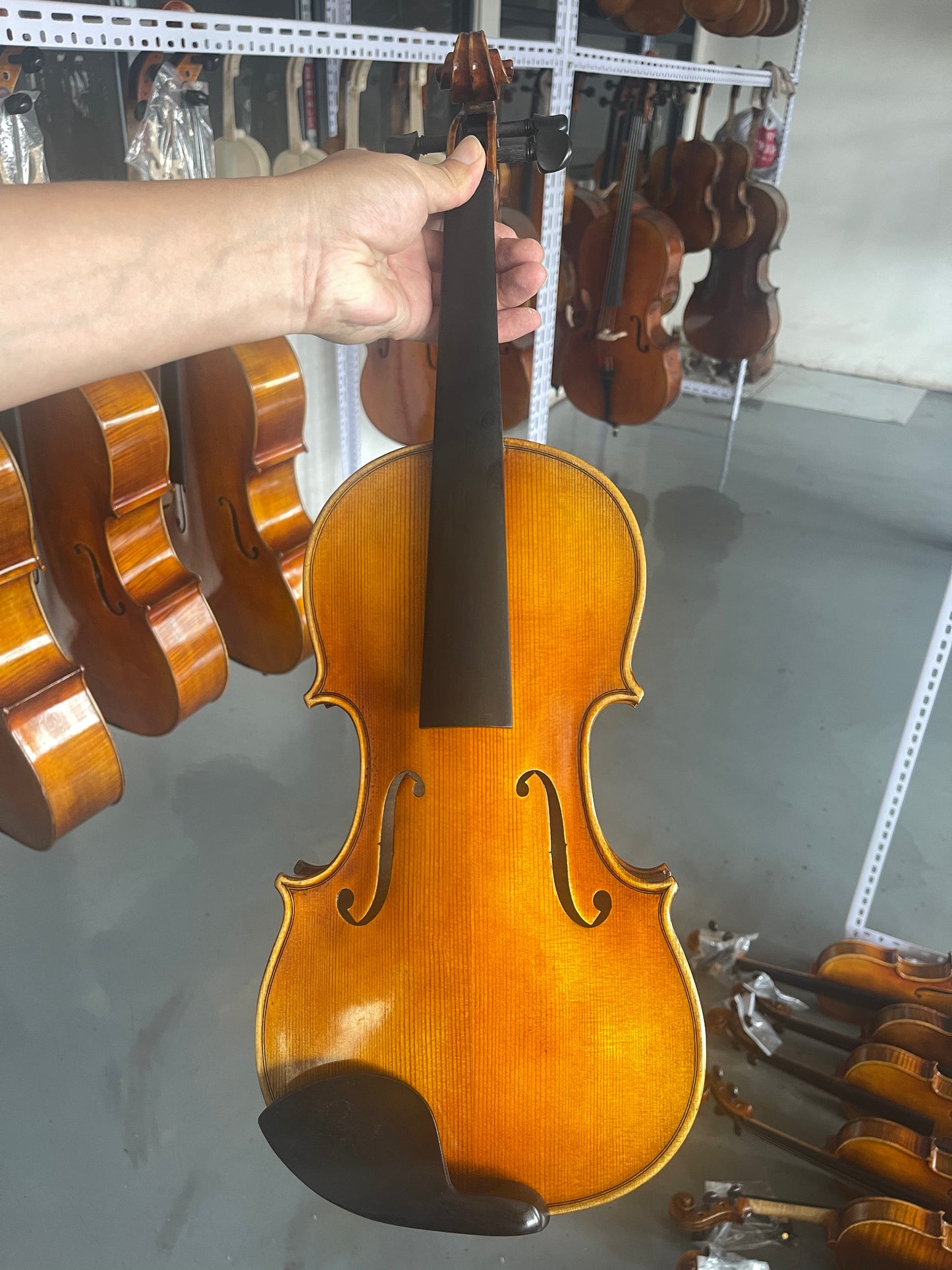 4/4 handmade violin aged European spruce flamed maple,sweet sound with case, strings,bridge, ready to play（复制）