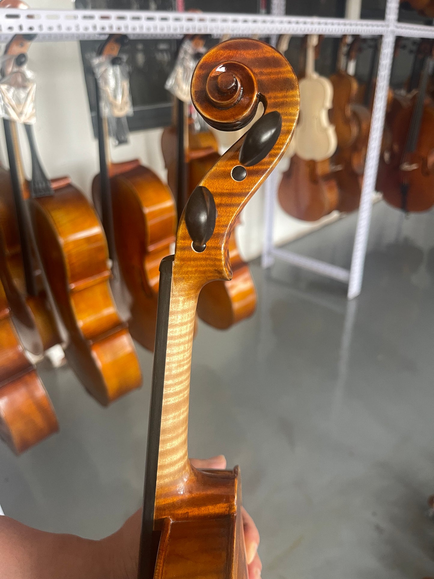 4/4 handmade violin aged European spruce flamed maple,sweet sound with case, strings,bridge, ready to play（复制）