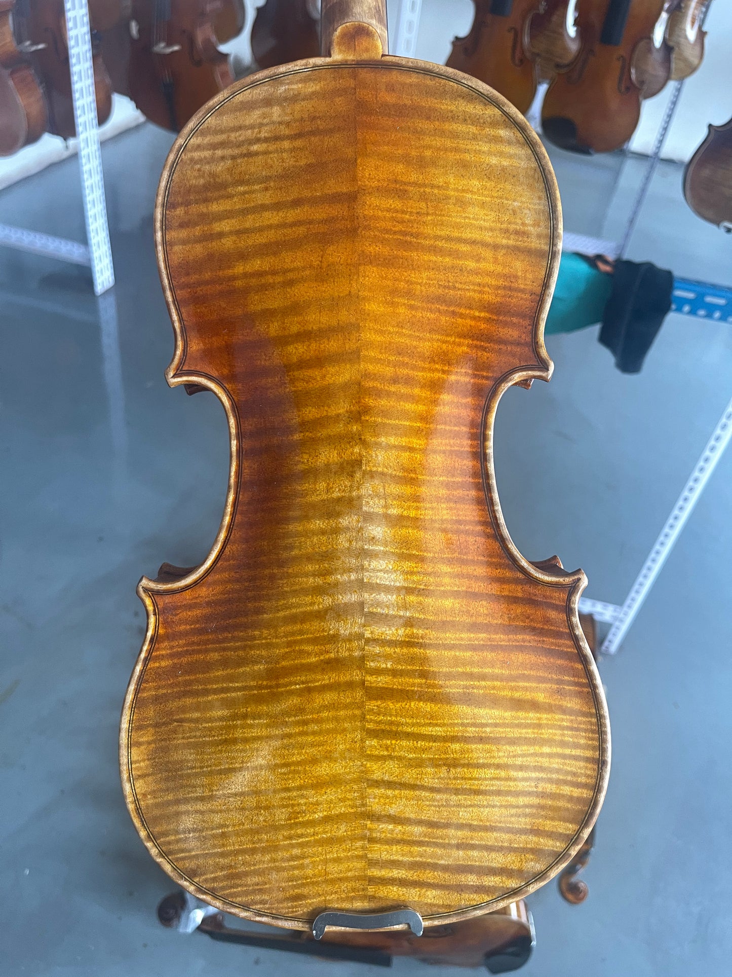 good quality 4/4 handmade violin solid spruce maple bright sound ready to play  case