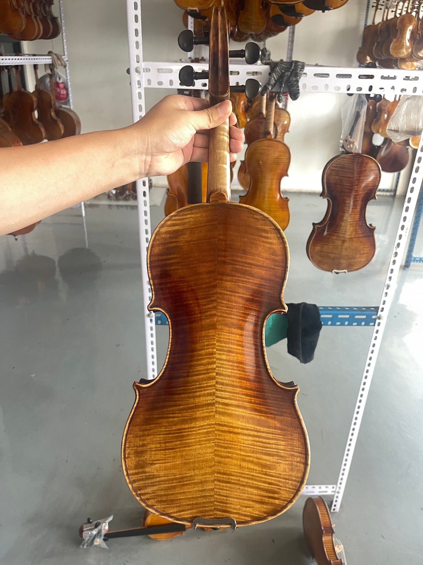 Stradivari model 4/4 handmade violin made in master studio sweet sound solid spruce and maple ready to play