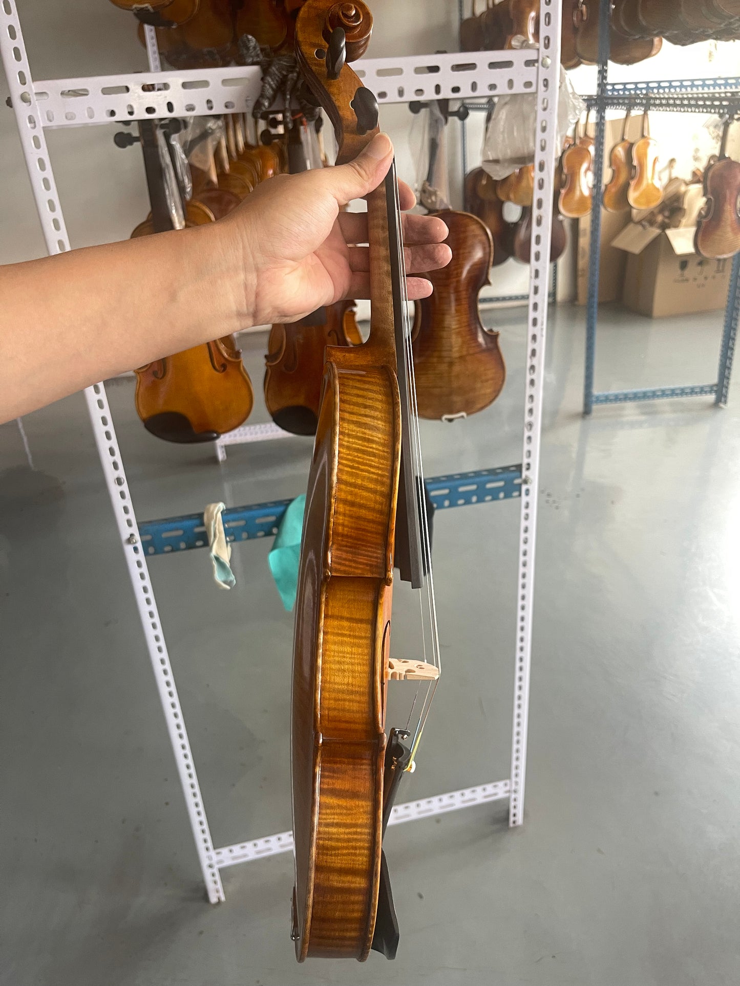 Professional 4/4 violin solid spruce maple bright sound violin case strings instrument