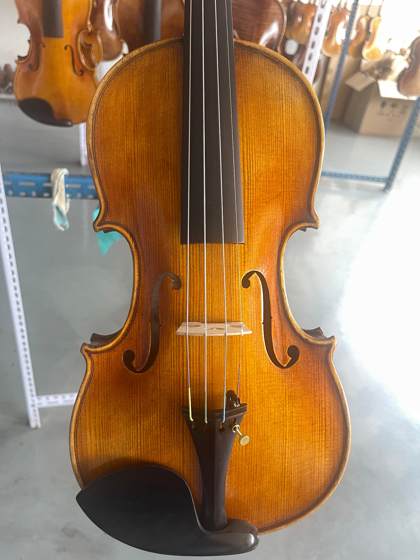 Professional 4/4 violin solid spruce maple bright sound violin case strings instrument