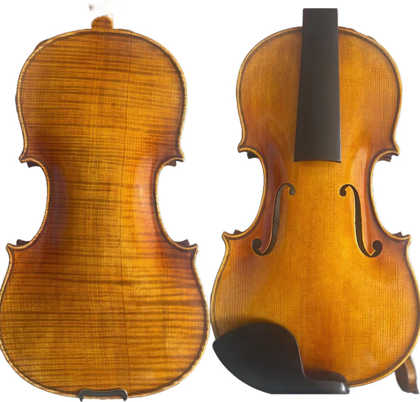 high quality 4/4 handmade violin spruce one piece maple back strings bridge case bright 6-18-8 sound