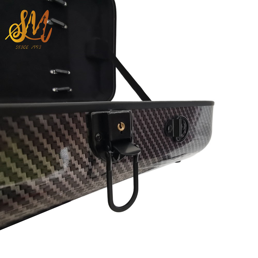 high quality 14-17inch Viola case black carbon fiber case with musicalsheet pocket ,scraps,handle
